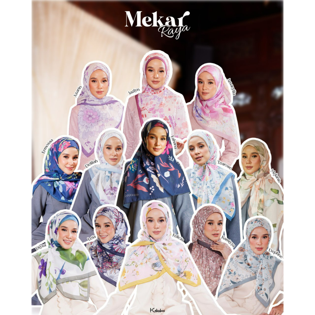 Tudung Bawal Kekaboo MEKAR RAYA 2023 (Ibu dan Anak) | Shopee Malaysia