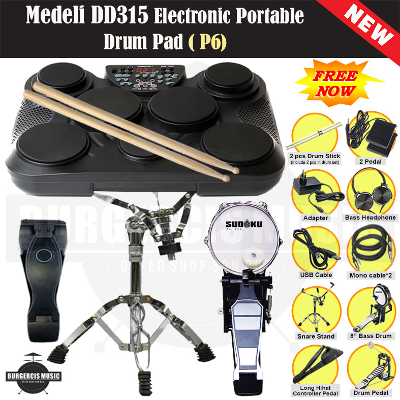 MEDELI Dd315 Batería electrónica 7 pads senstivos display usb pedal fuent -  $ 413.100 - House Music - Instrumentos Musicales - Audio Profesional -  Iluminacion