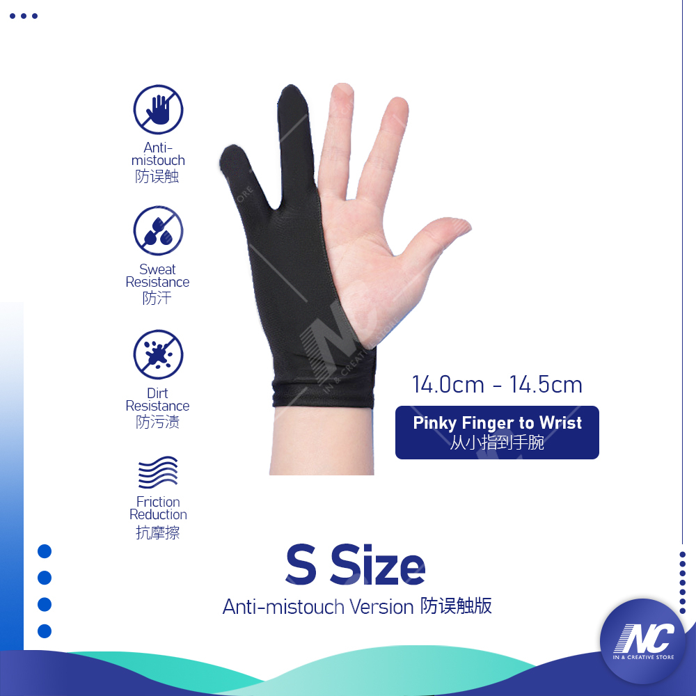4-Pack Drawing Gloves For Digital Tablets - Single Finger Palm Rejection, Breathable, Compatible With Stylus-516939