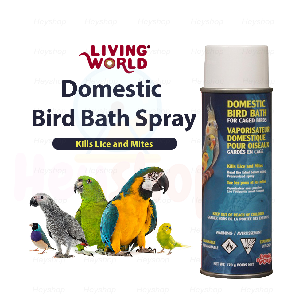 Hagen Domestic Bird Bath Spray 170ml Living World Kill Lice & Mites