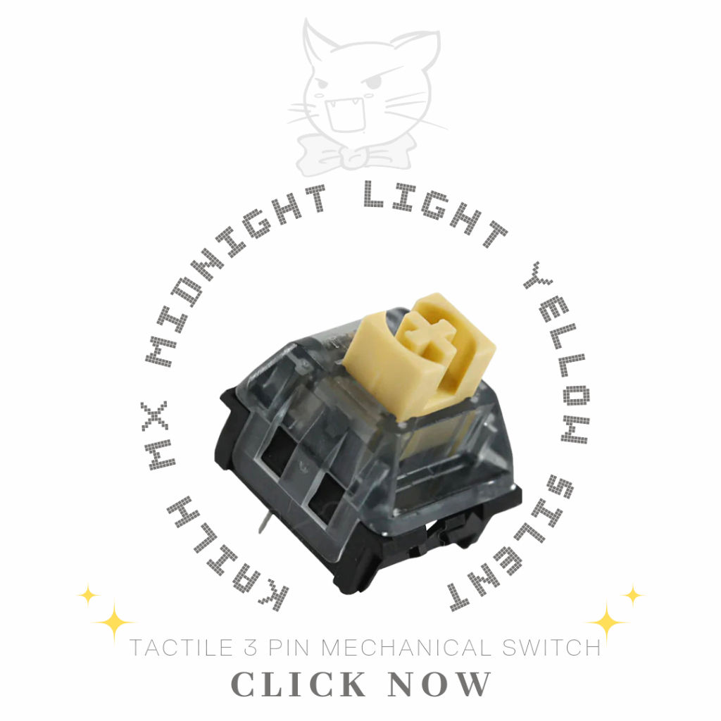 Kailh MX Midnight Light Yellow 3 Pin Silent Tactile Switch for MX ...