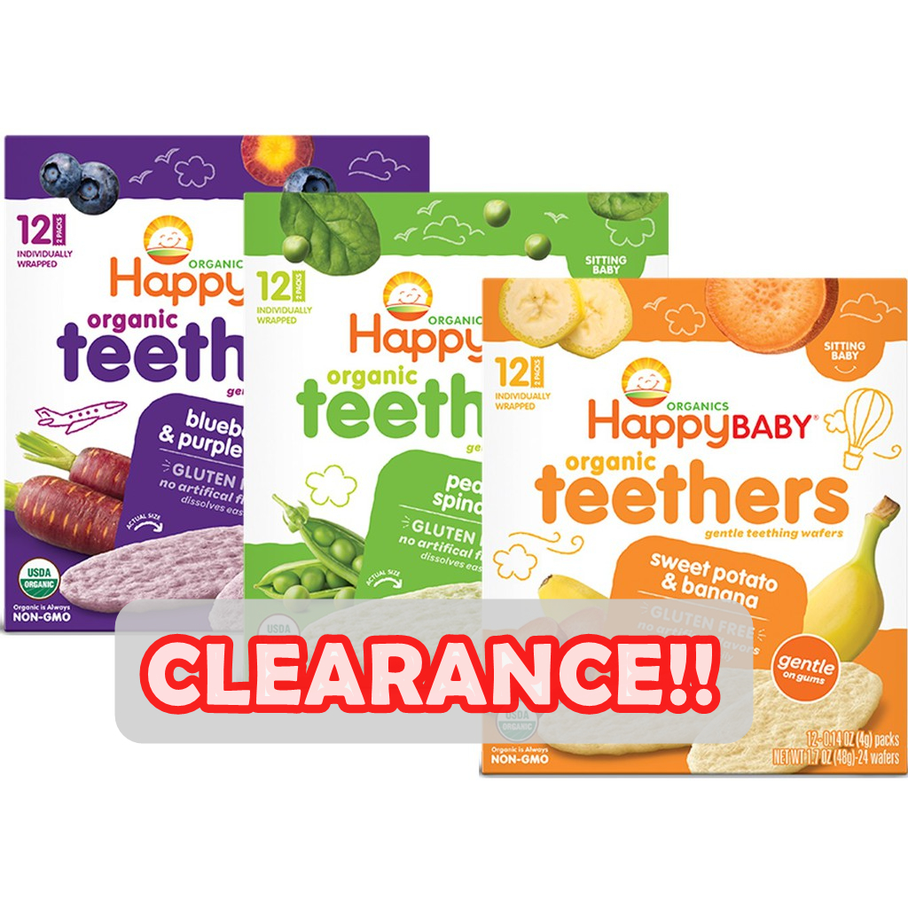 CLEARANCE Happy Baby Organic Teethers Gentle Teething Wafers 48g