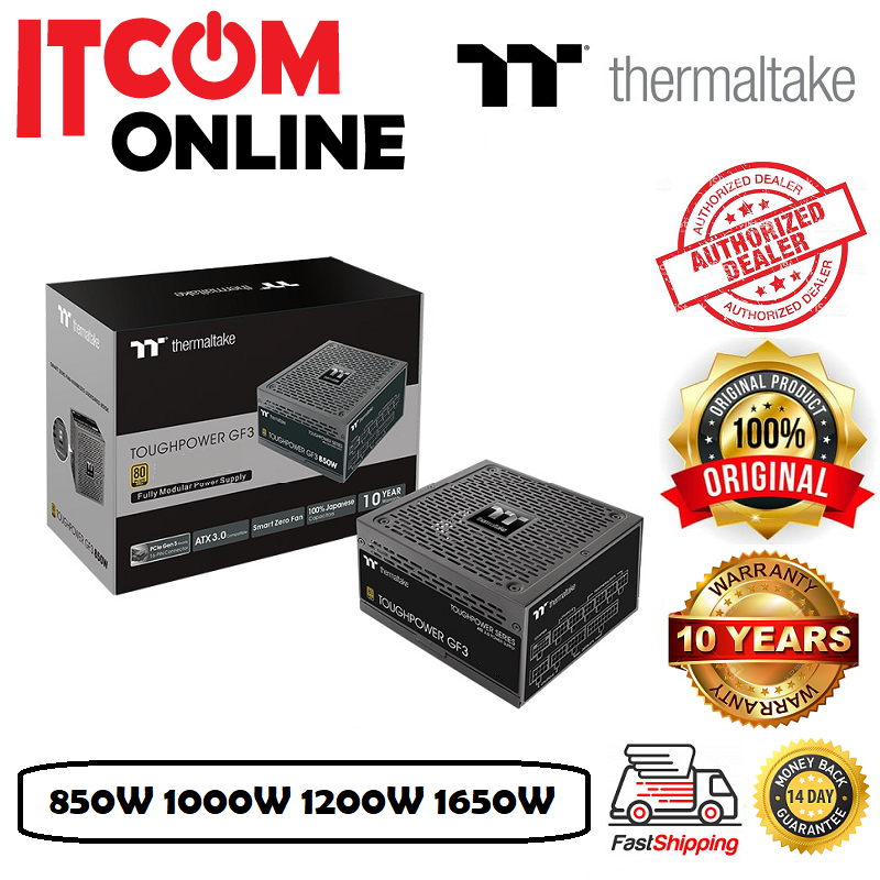 THERMALTAKE TOUGHPOWER GF3 850W 1000W 1200W 1650W 80PLUS GOLD ATX 3.0 (PCIE 5.0) MODULAR POWER