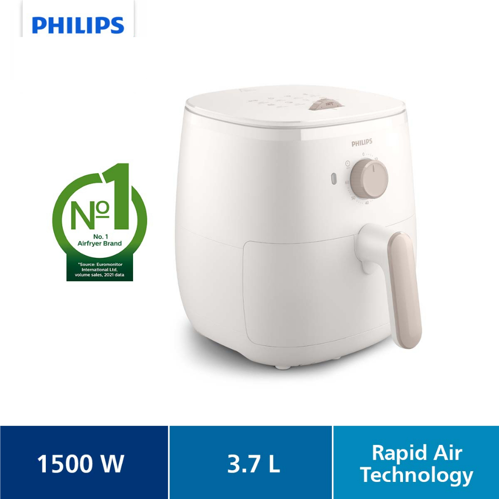 Review PHILIPS 3.7L Compact Airfryer 3000 Series 5-in-1 HD9100/20 - Fry,  Roast, Grill, Bake, Reheat, 