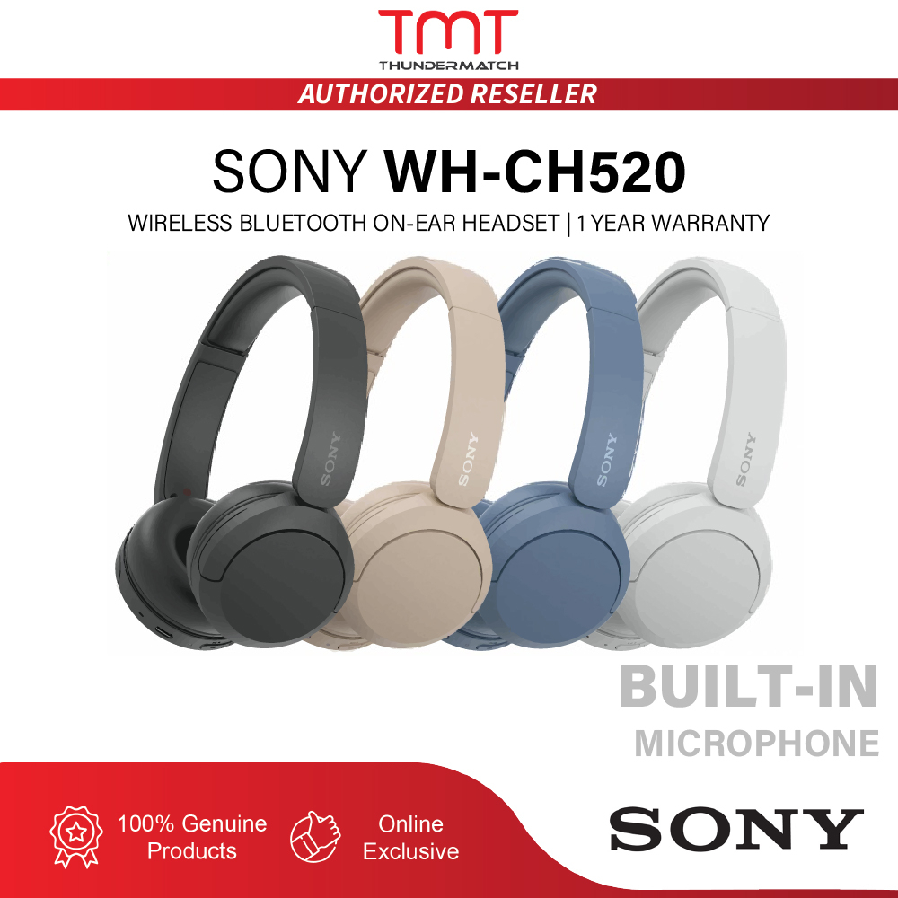 Sony WH-CH520 Wireless Headphones with Microphone, Black w