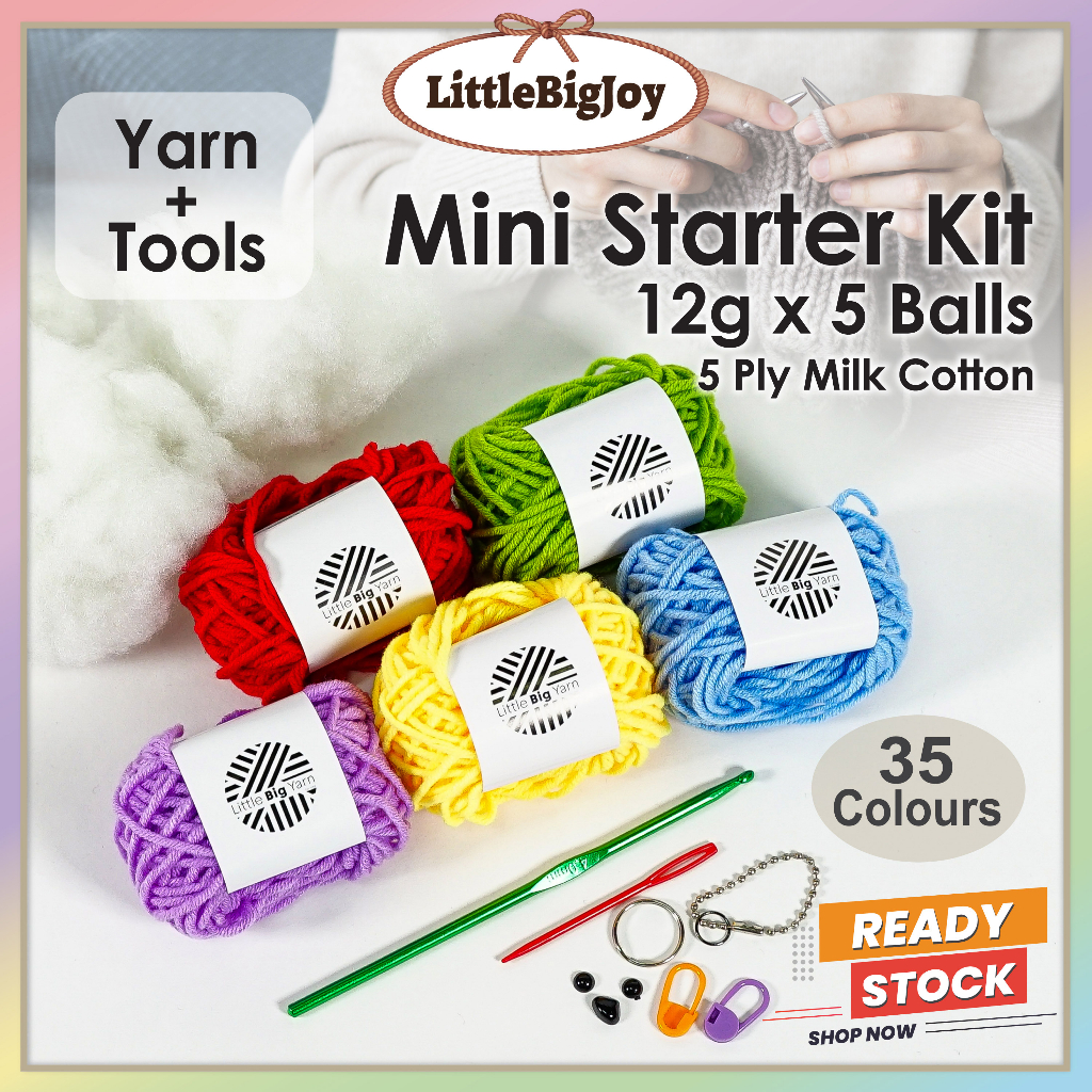 Mini Crochet Amigurumi Starter Beginners Kit Material Package Benang