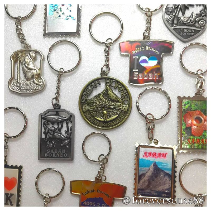 Sabah Borneo Metal Keychain || Gantungan Kunci Sabah Malaysia ...