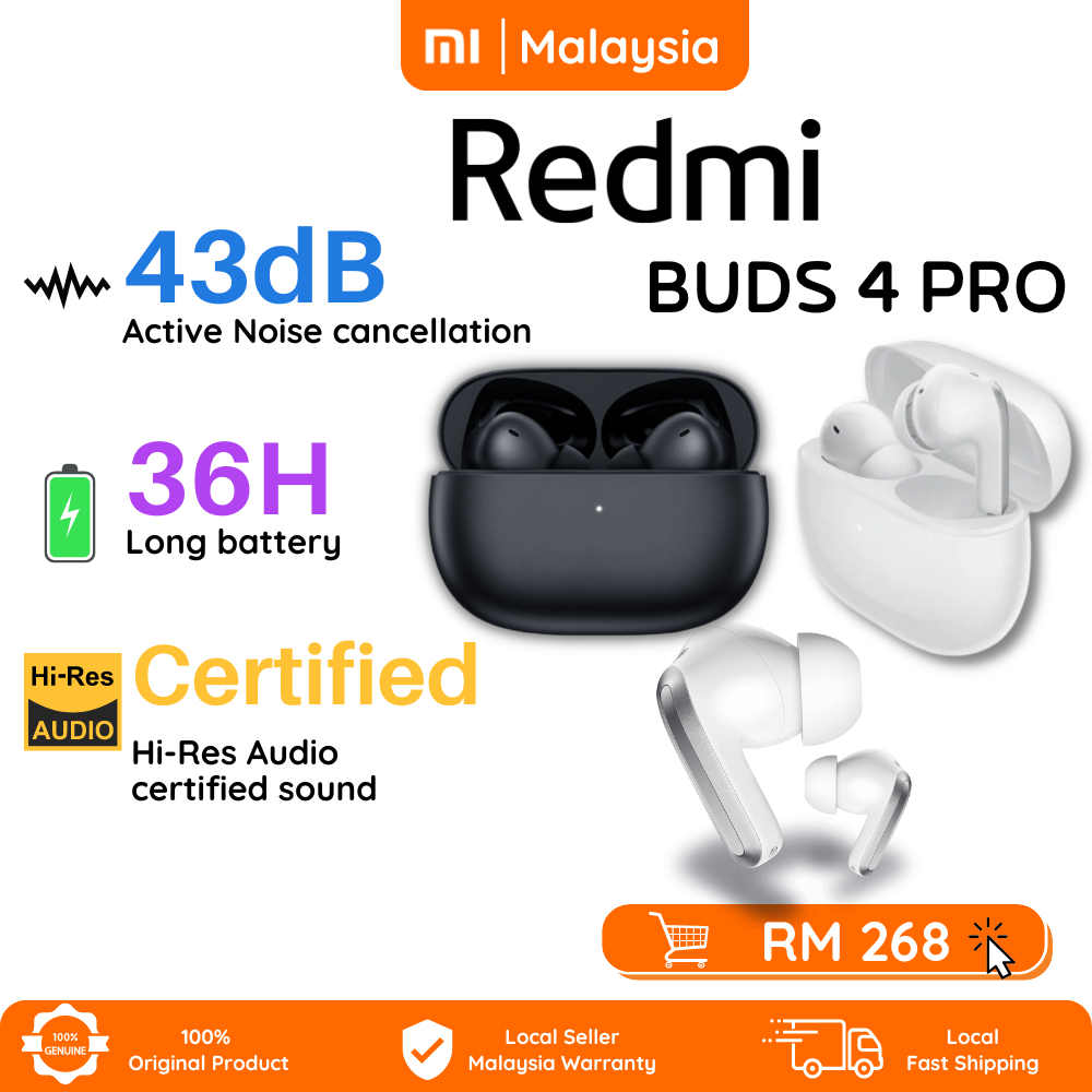 REDMI Buds 4 Pro TWS 43dB Intelligent ANC Earphones Bluetooth 5.3