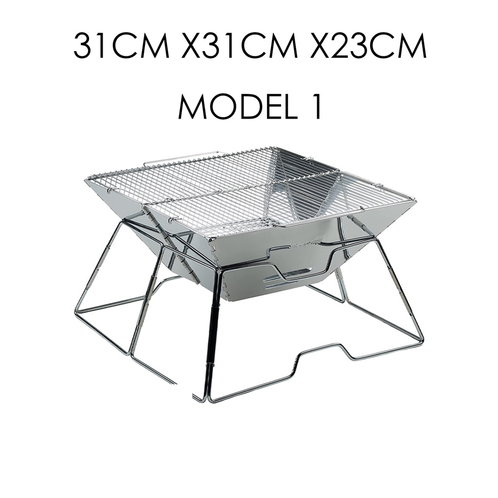 PORTABLE MINI BARBECUE Stainless Steel BBQ Grill NonStick Surface