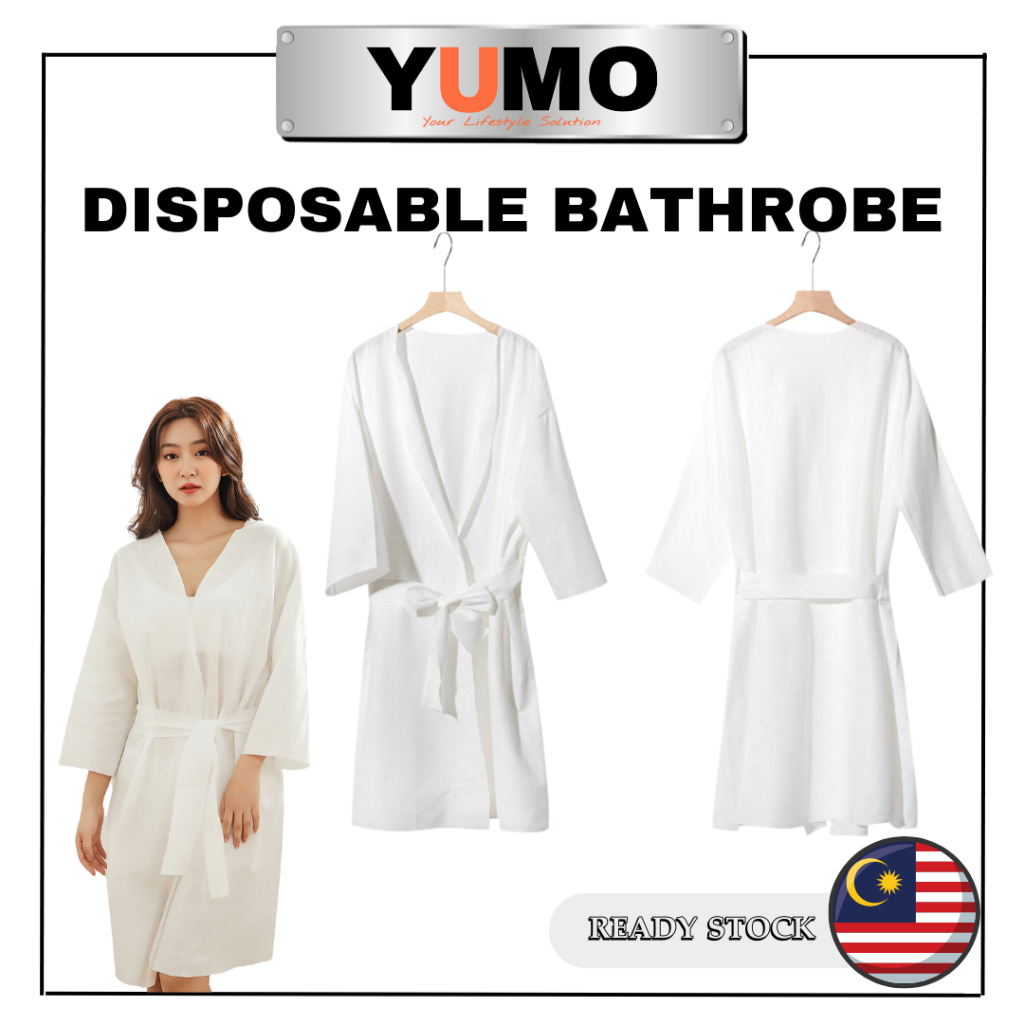 【YUMO】 Portable Disposable Bathrobe Travel Cotton Bathrobe Spa Sauna