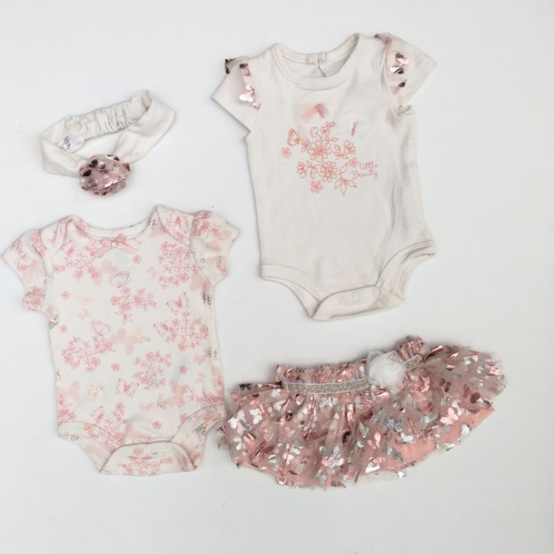 baby starters baby girl romper 4pc (nb-12m) | Shopee Malaysia