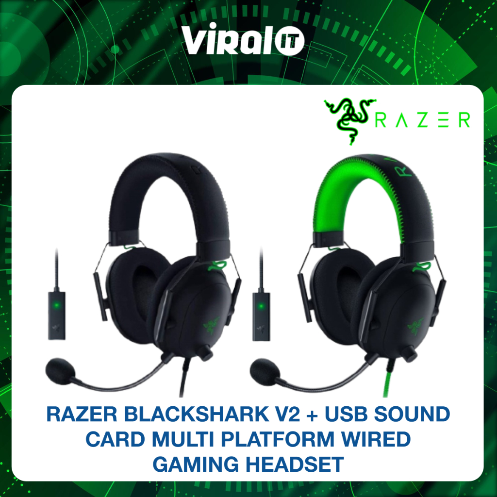 RAZER BLACKSHARK V2 + USB SOUND CARD MULTI PLATFORM WIRED GAMING ...