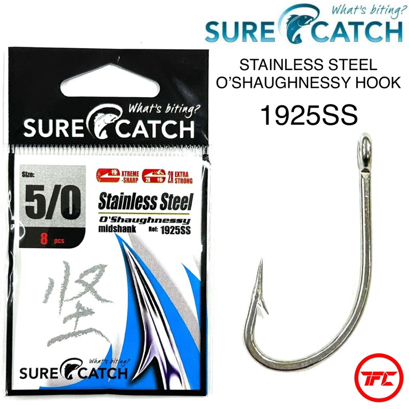 SureCatch 1925SS Stainless Steel O'Shaughnessy Fishing Hook