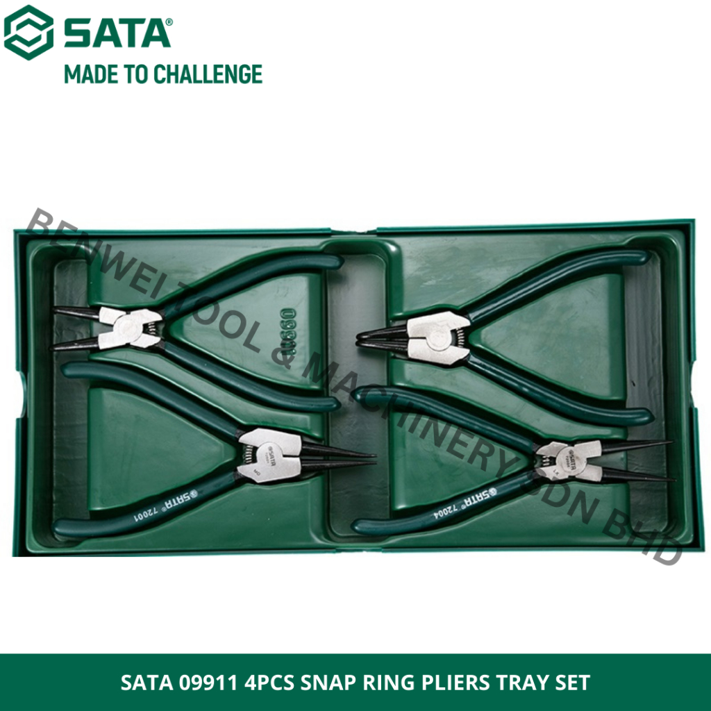 SATA 09911 4PCS SNAP RING PLIERS TRAY SET / EXTERNAL SNAP RING
