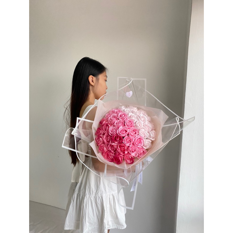 52 stalks soap rose bouquet (pink mix, pink, mermaid) | Shopee Malaysia