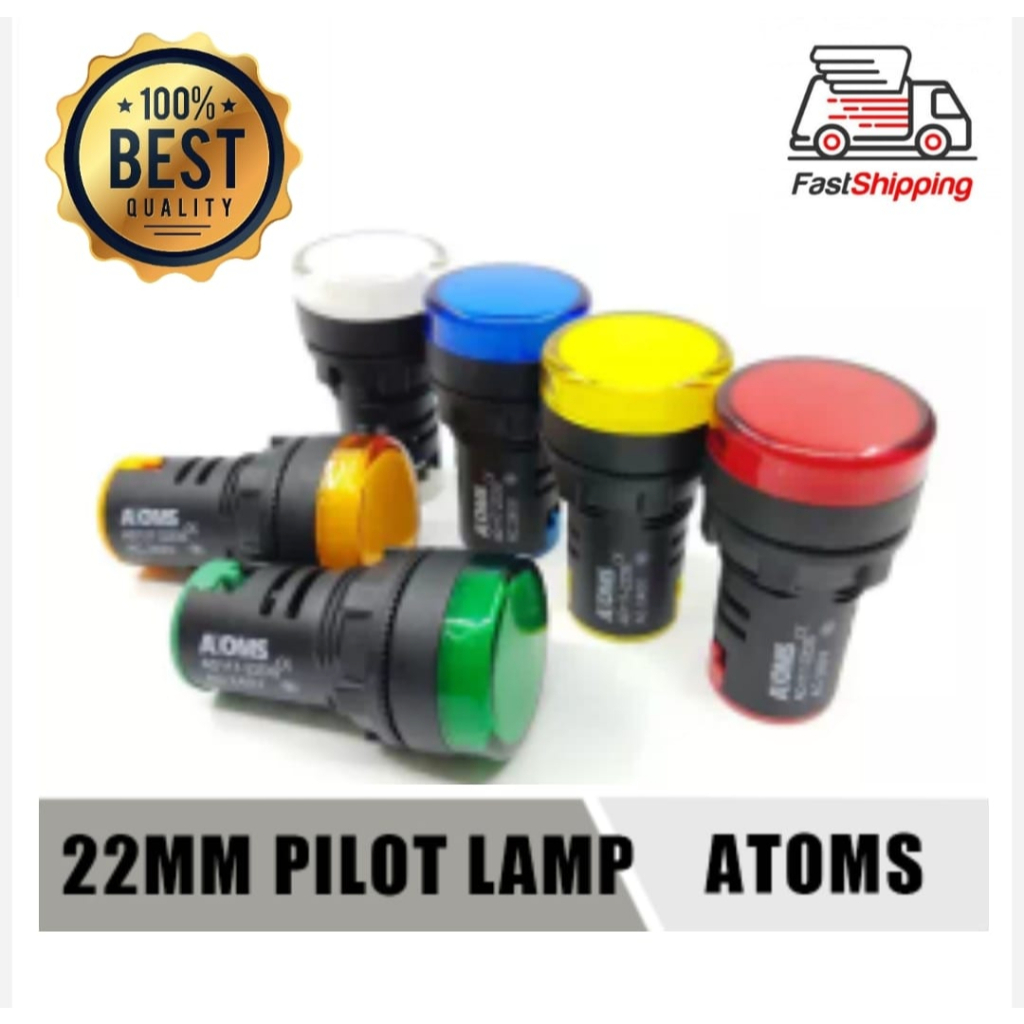 ATOMS 22MM LED Pilot Lamp, Indicator Light Control Panel Pilot Lamp