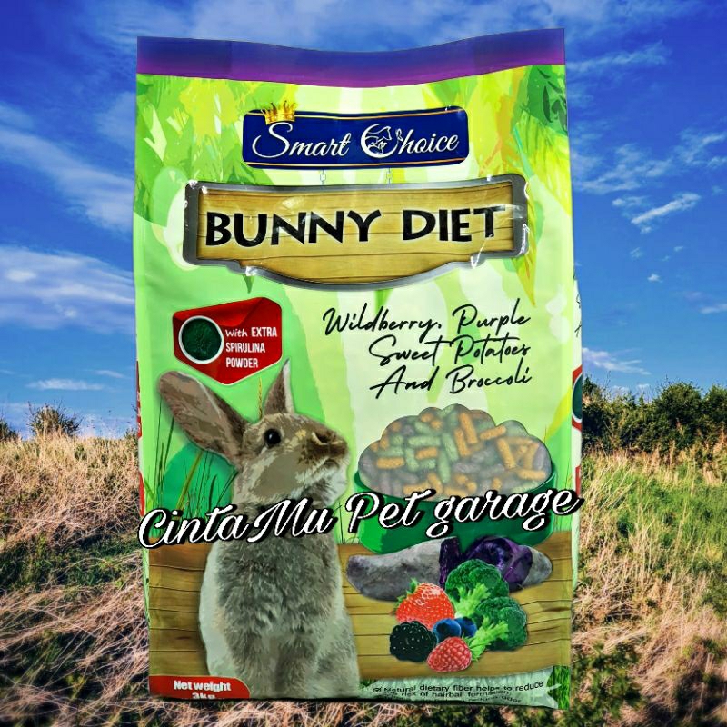 SMART CHOICE BUNNY DIET 3kg with extra spirulina powder rabbit guinea ...