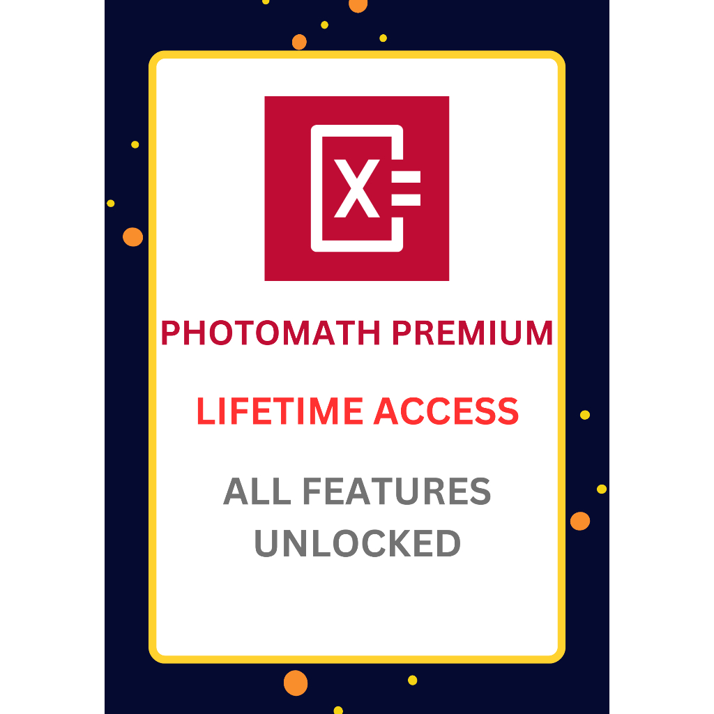 Photomath Premium Lifetime Access LATEST VERSION Premium Unlocked Full Access for Android