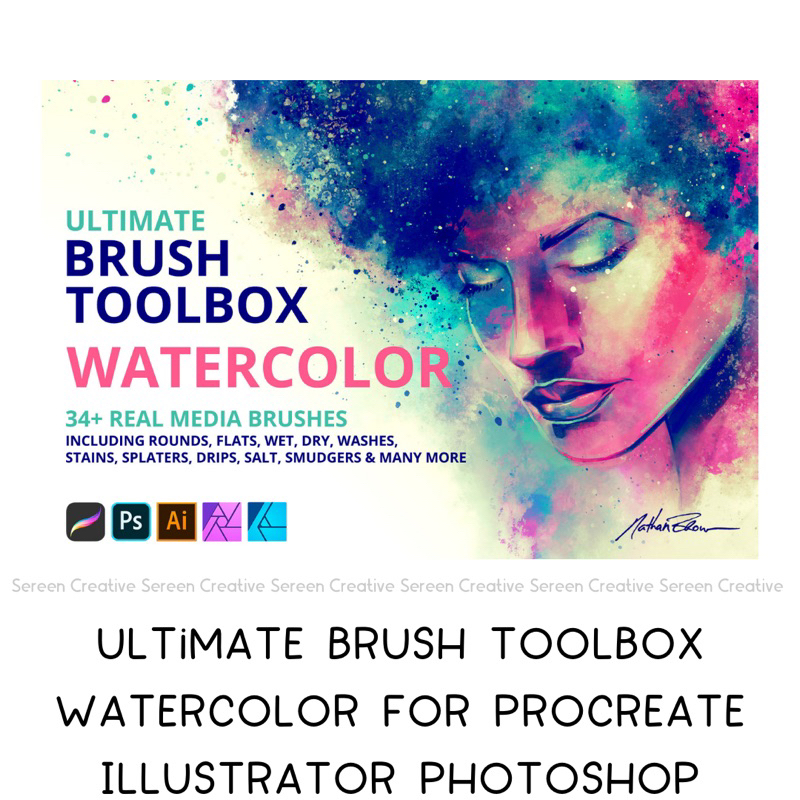 P321 Ultimate Brush Toolbox Watercolor for Procreate Illustrator ...