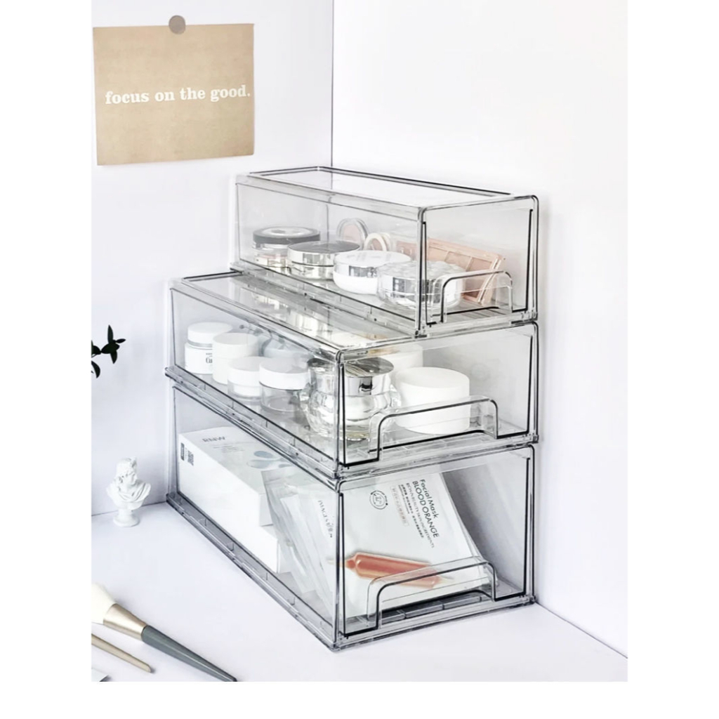 BO.EN Desk Stackable Organizer Drawers, Cystar Clear Desktop Organizer