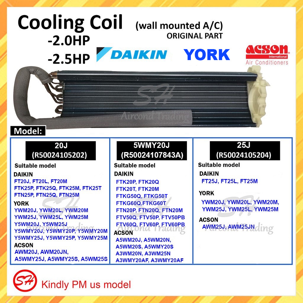[Original] DAIKIN WALL MOUNTED INDOOR COIL INDOOR COOLING COIL