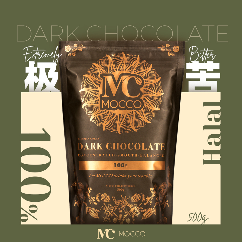 [MOCCO] 100% Dark Chocolate | Serbuk Koko PREMIUM (500g-HALAL) Minuman ...