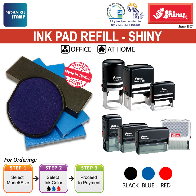 SHINY Ink Pad/Cartridges Refill for Self Inking Stamps S82X, S830