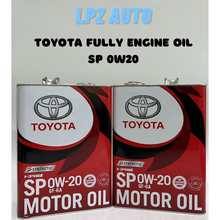 100% Original Toyota 0W-20 0W20 Synthetic SP GF-6A Engine Oil 4L ...