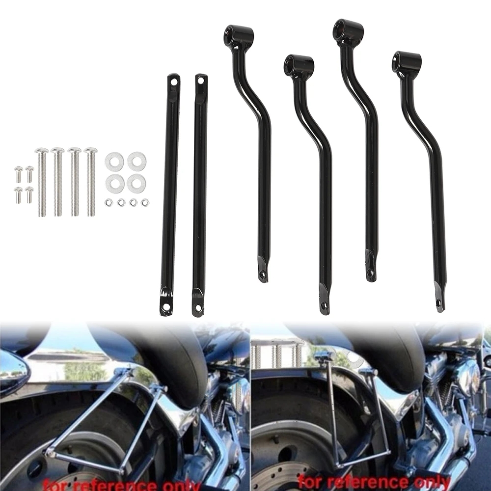 Chrome Saddle Bags Mounting Bracket Guard Bars Fit For Harley Touring FLHX 14-26