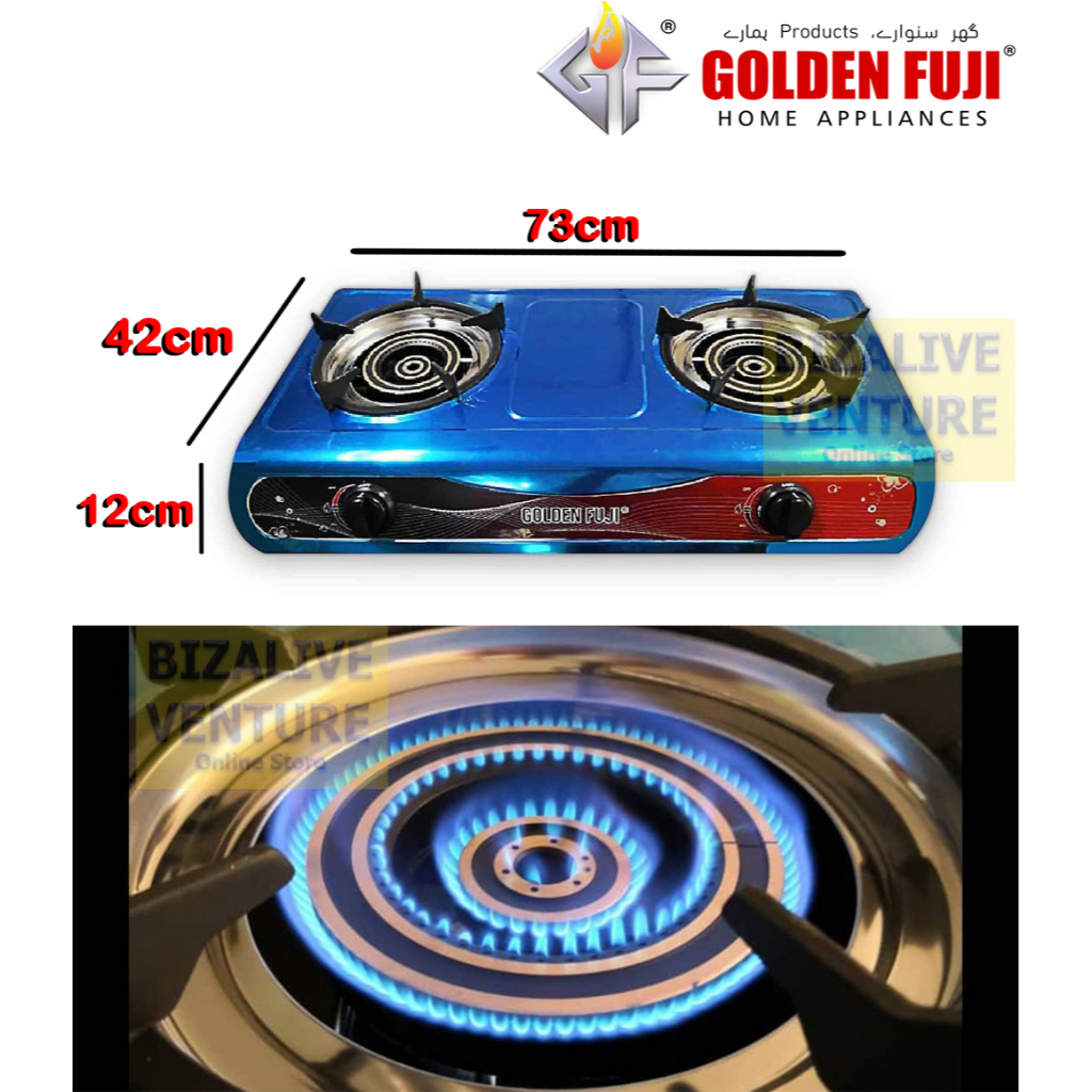 Golden Fuji M225 Double gas Stove Auto Ignition Cooker Burner Gas
