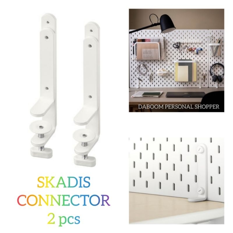 💥IKEA SKADIS PEGBOARD ACCESSORIES💥 CONNECTOR WHITE (2 pcs) | Shopee ...