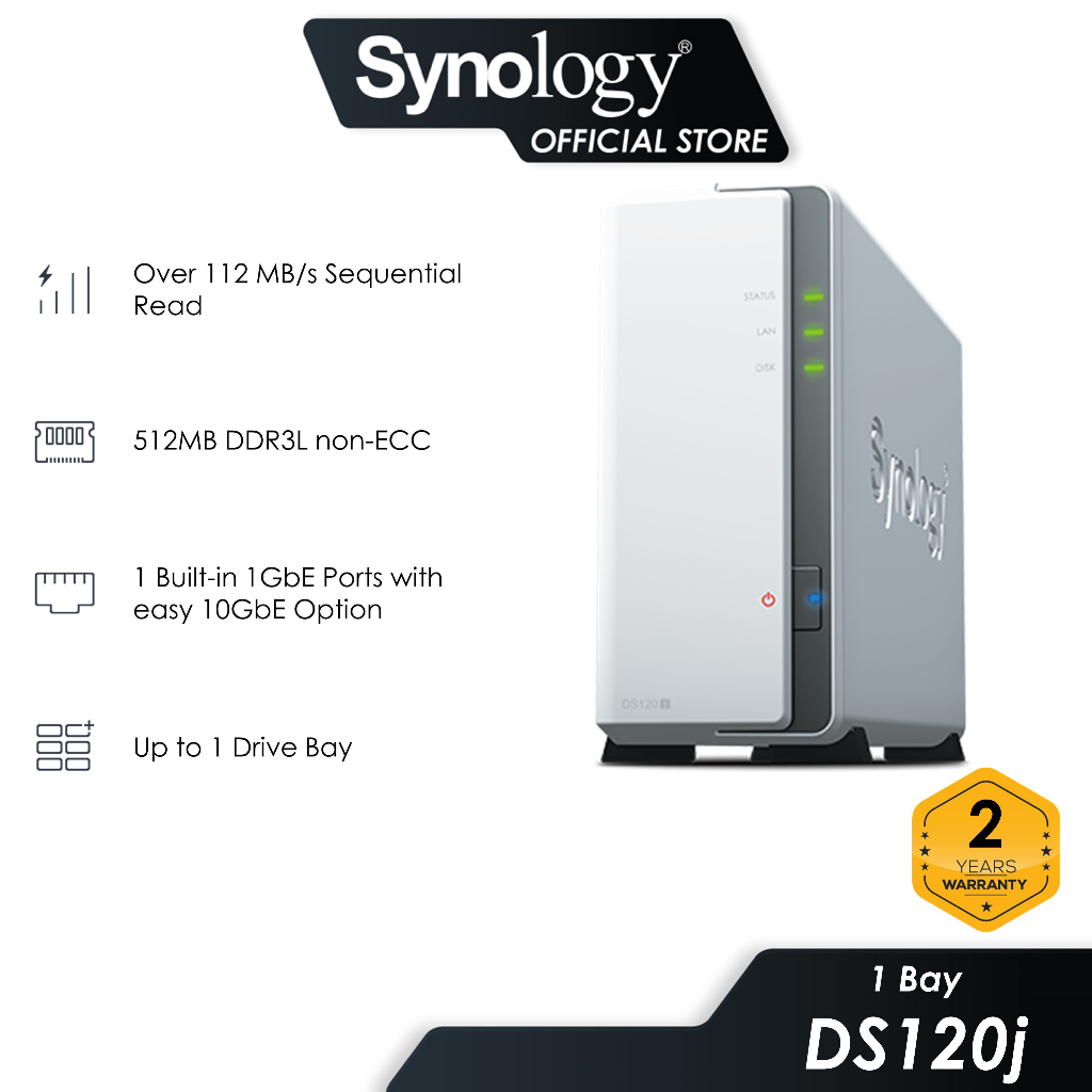 【新品・未開封】Synology NAS　DiskStation DS120j Synology NAS DiskStation DS120j DS120j/JP 1台（直送品） - アスクル