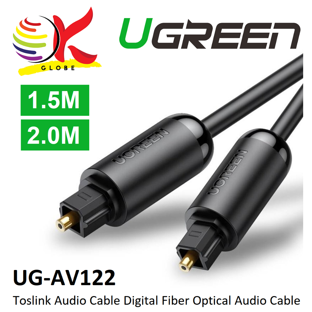 UGREEN TOSLINK OPTICAL AUDIO CABLE FIBER DIGITAL AUDIO CABLE AV122 WITH ...