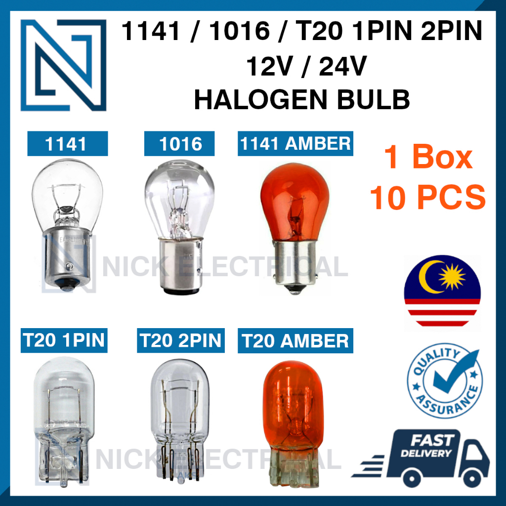 1 Box / 10Pcs Universal 12V 24V Car Lorry Halogen Bulb Mentol - 1156 ...