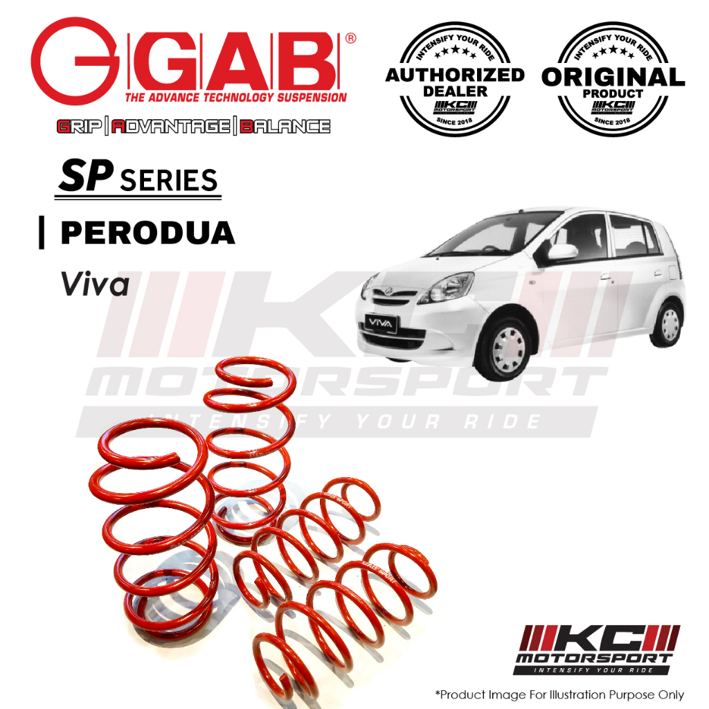 Perodua Viva 2007-2014 - GAB SP Series Sport Lowered Spring | Shopee ...