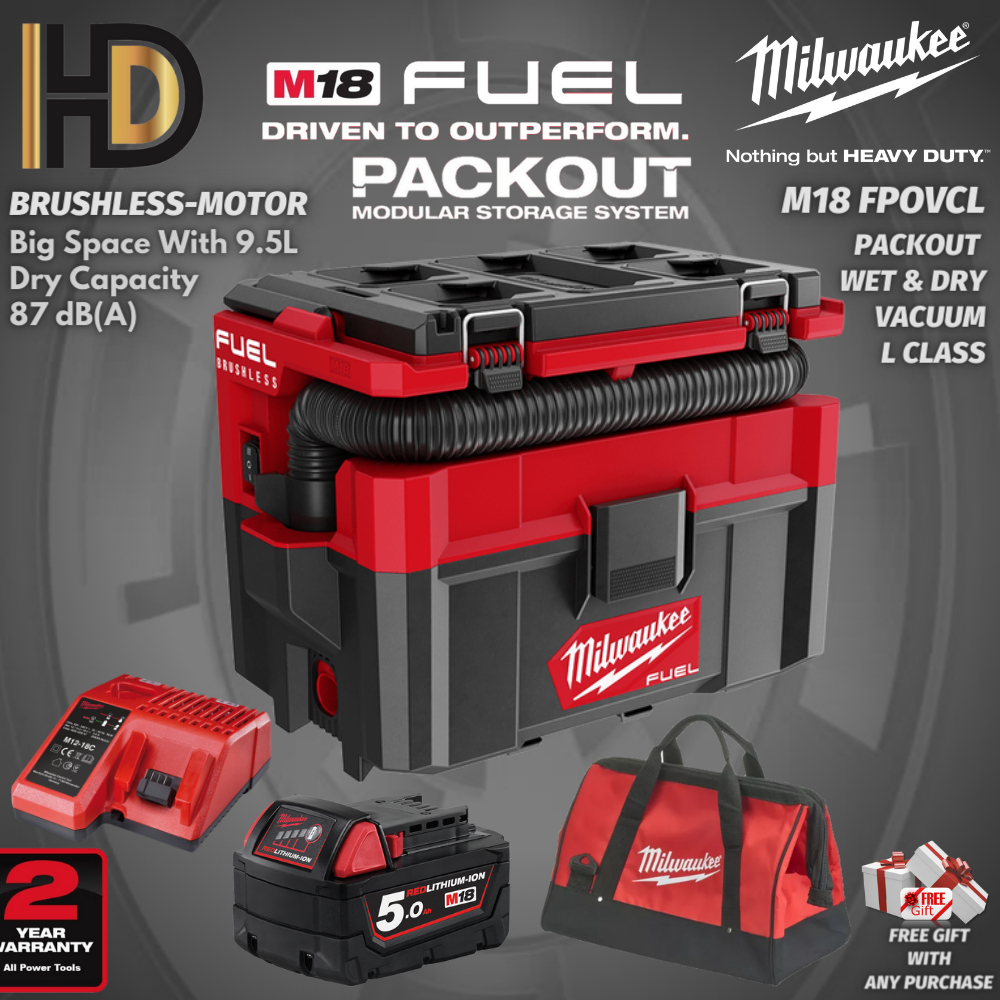 Milwaukee M18 FPOVCL Fuel Packout Vacuum / Wet & Dry Vacuum / Brushless
