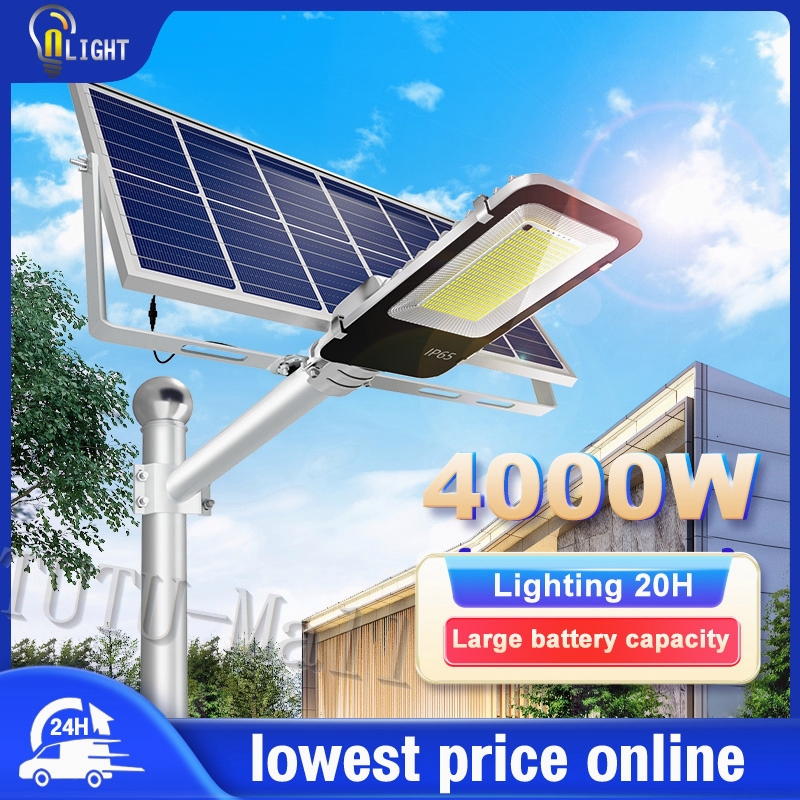 Solar Light Outdoor Lighting 4000W Lampu Solar Jalan Home Street Light SolarOutdoor High Power