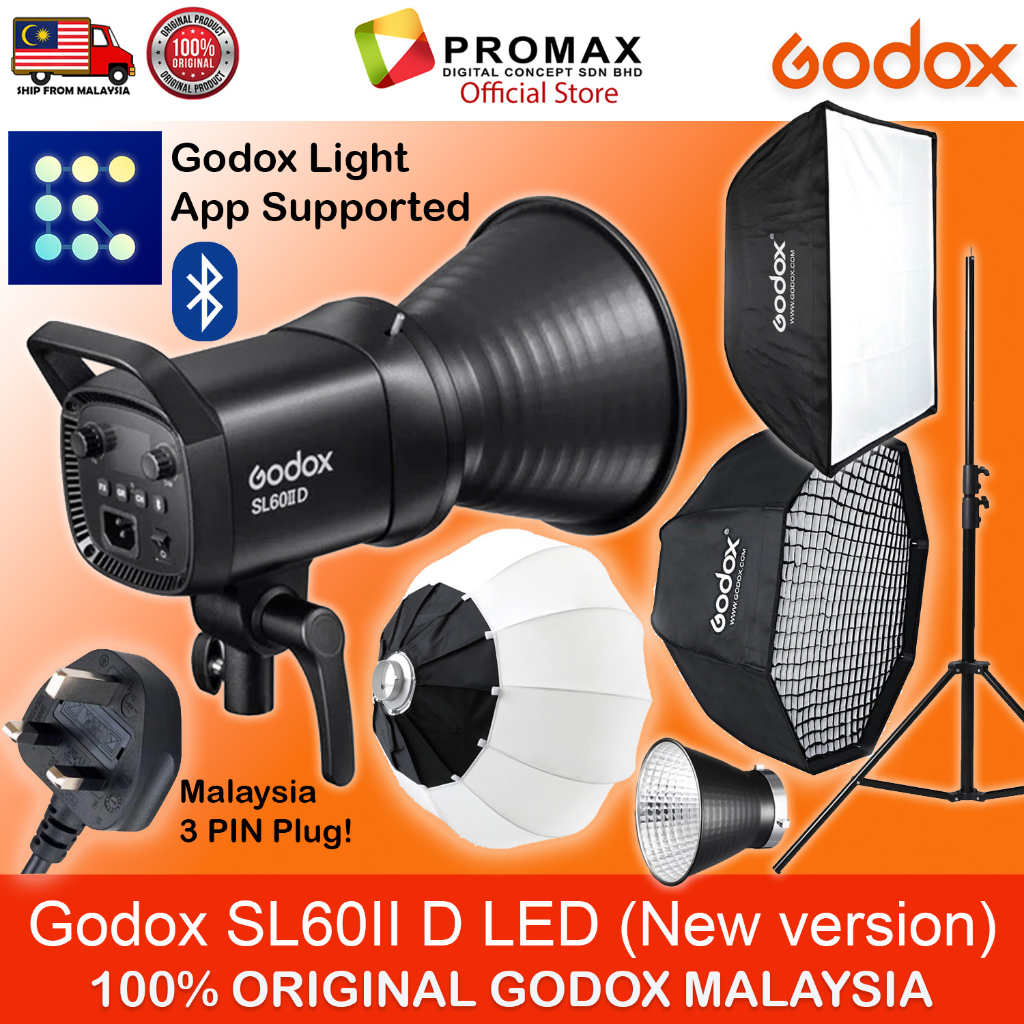 Godox SL-60IID SL60IID With Octa Softbox With 2.8m Stand LED Video ...