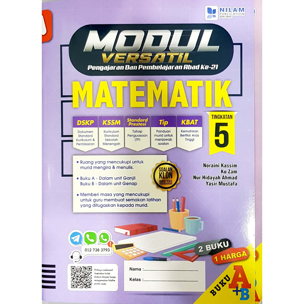 [ Nilam ] Modul Versatil Matematik Tingkatan 5 Buku A + B 2023 Buku ...