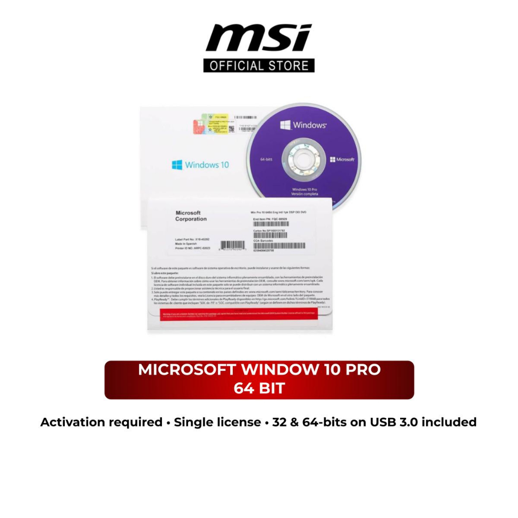 Microsoft Windows 10 Pro 64 Bit Oem Pack Fqc 08929 Shopee Malaysia