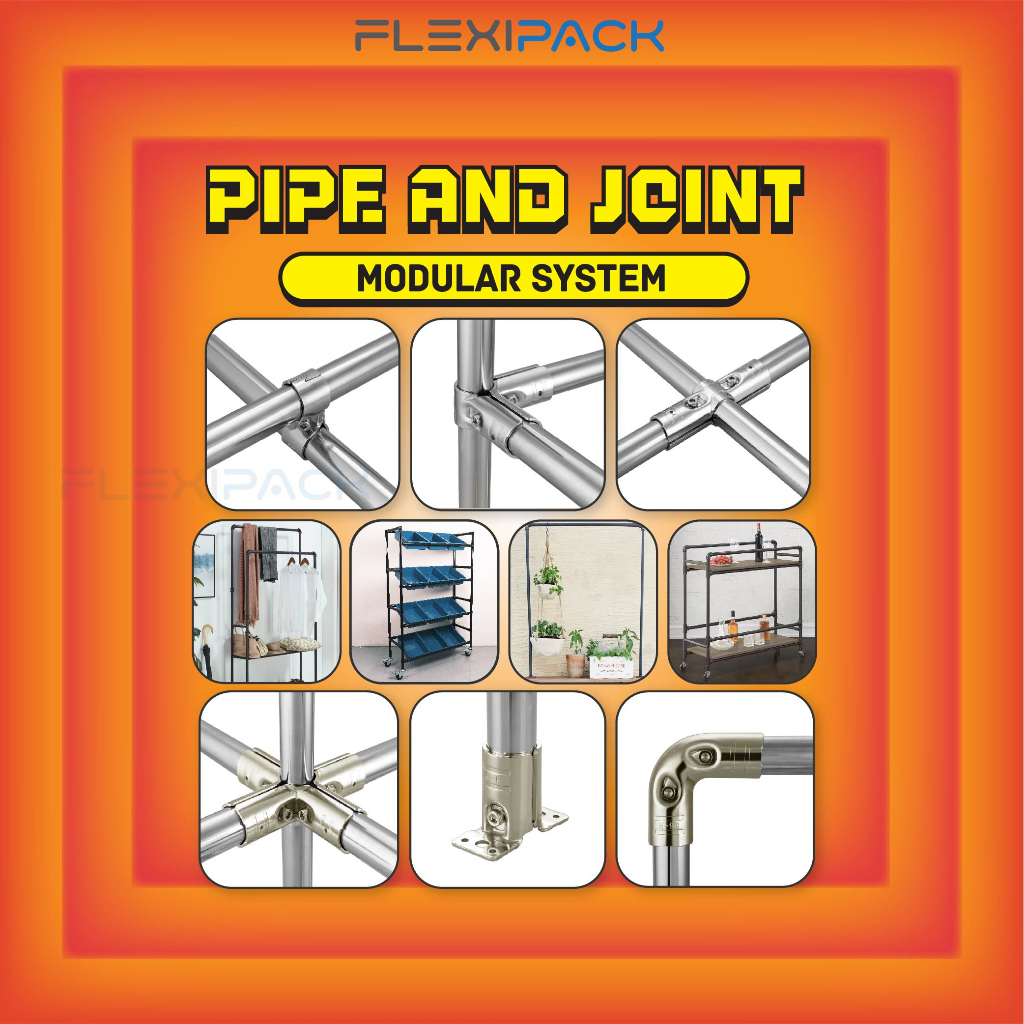 [28MM] Zinc Nickel Metal Pipe Connector DIY Storage Rack/ Penyambung ...