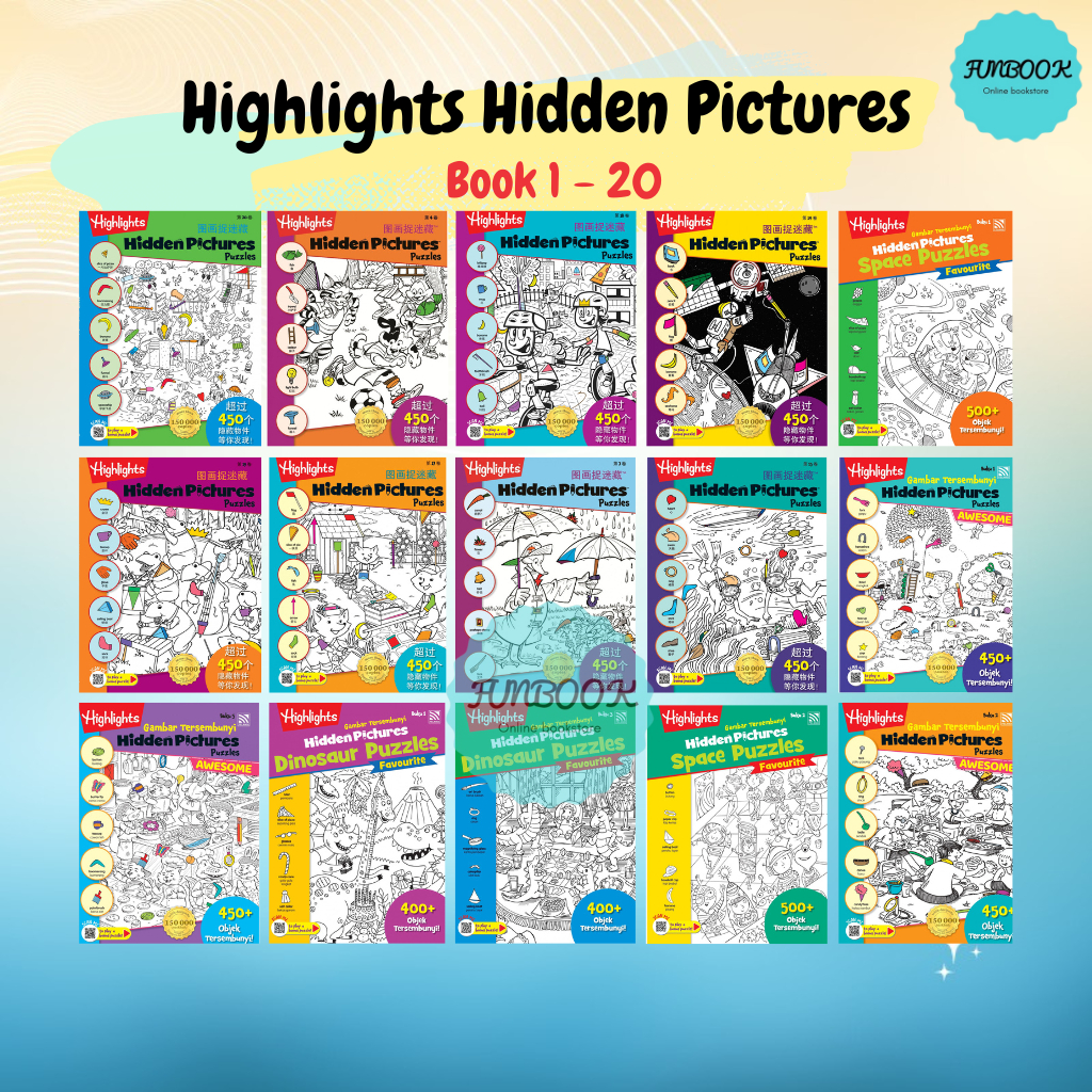 [funbook] Highlights Hidden Pictures Puzzles 图画捉迷藏 中英 Gambar