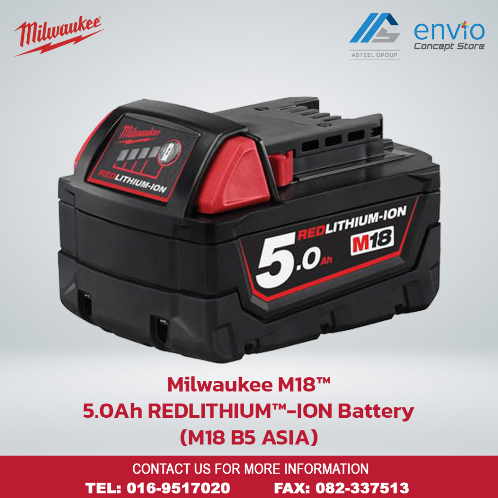 Milwaukee 18v best sale 5.0 battery