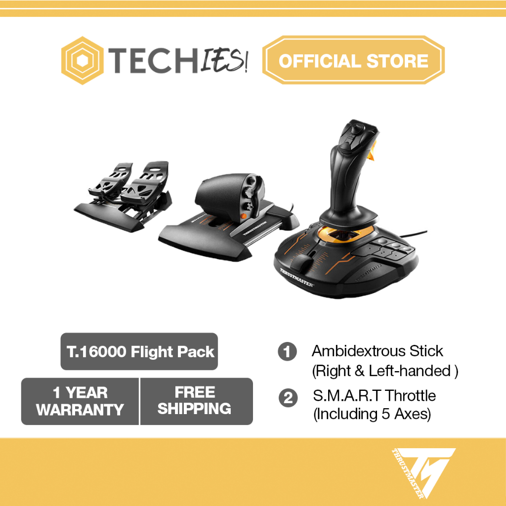 Thrustmaster T16000M FCS Flight Pack - Joystick / Throttle / Rudder