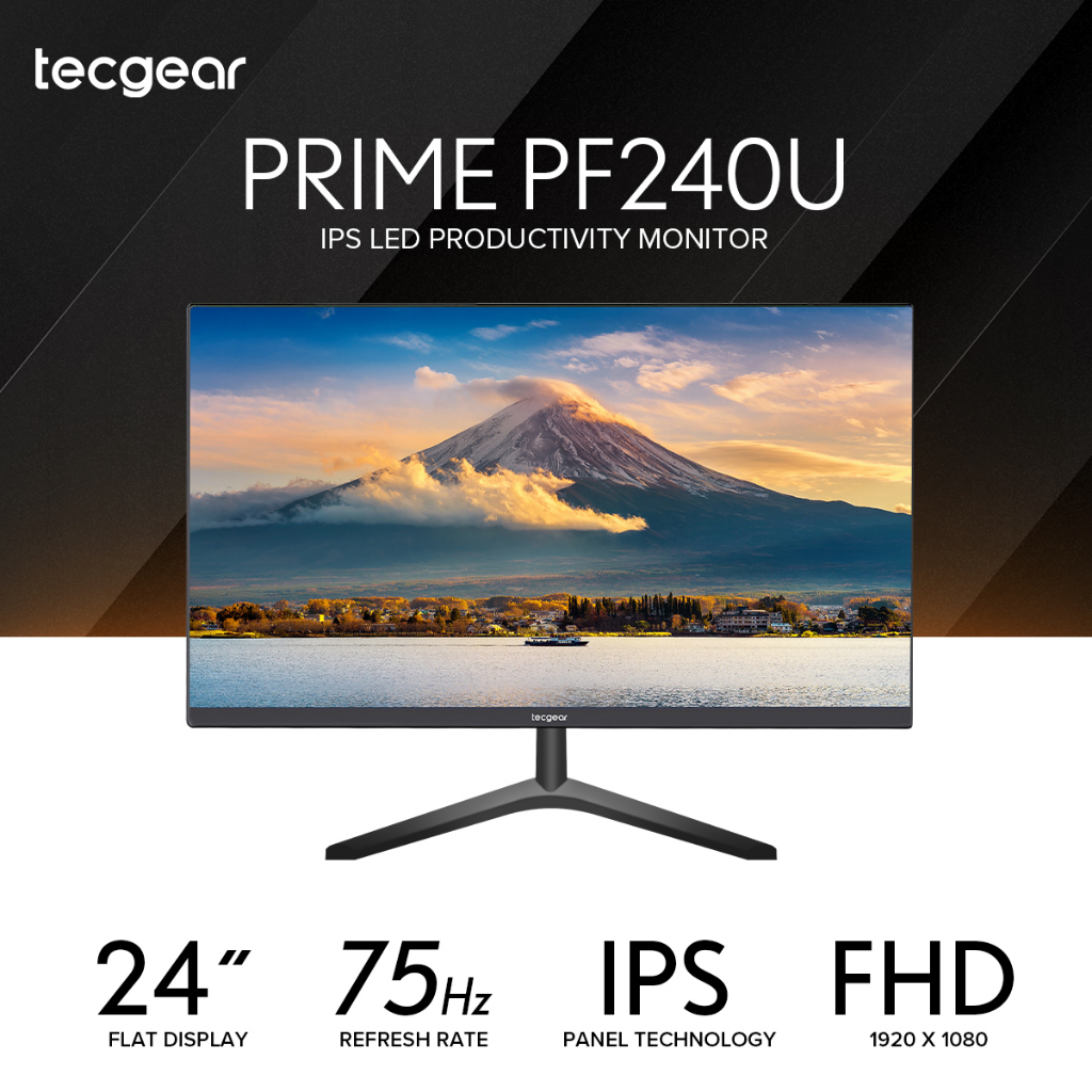 Tecgear Prime PF240U 24 Inch 75Hz IPS LED Productivity Monitor | Shopee ...