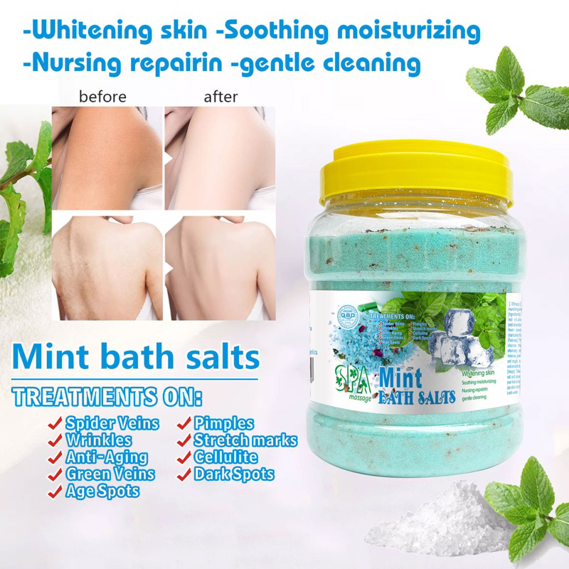 Bath Salts Soothing Spa Quality Epsom Salt scrub花瓣大瓶3000g沐浴盐海盐磨砂SPA去角质