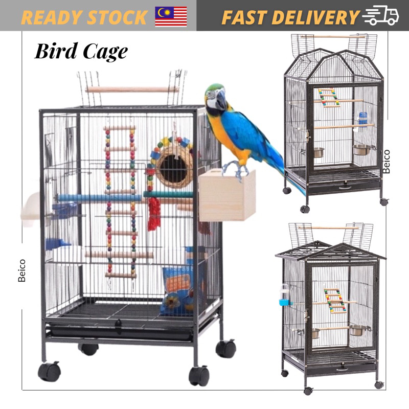 Steel Parrot Bird Cage Open Play Top Ayam Chicken Keluli Burung Parrot 