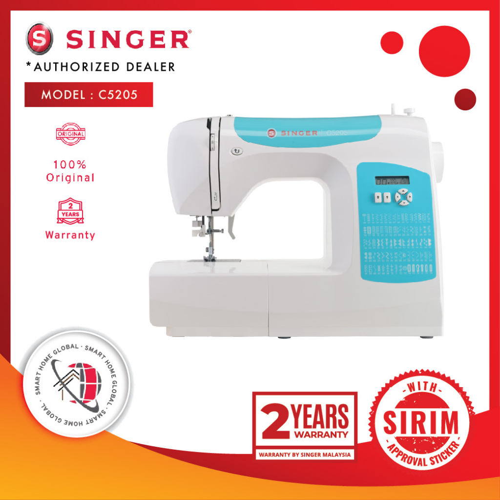 SINGER C5205 TQ Fully-Computerized Electronic Sewing Machine | Shopee ...