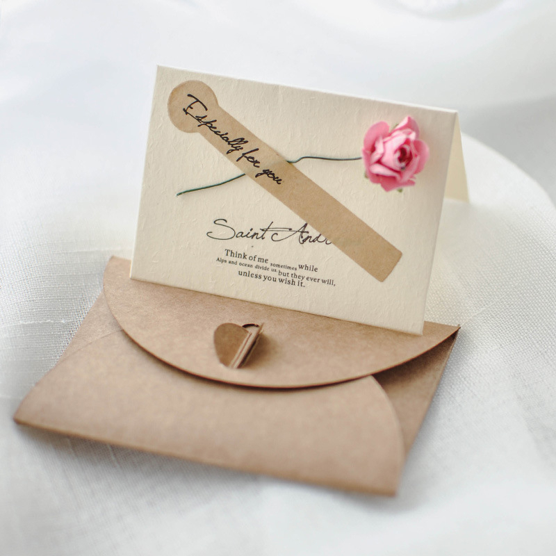 DIY Creative Vintage Kraft Paper Flower Greeting Card Shopee Malaysia