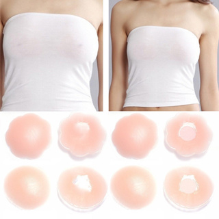 Nipple Covers - Nude Color - Soft - Breathable - Self-Adhesive Bra -  Wearable Adhesive Petals - Reusable - Invisible Silicone Breast Pasties  Pads 